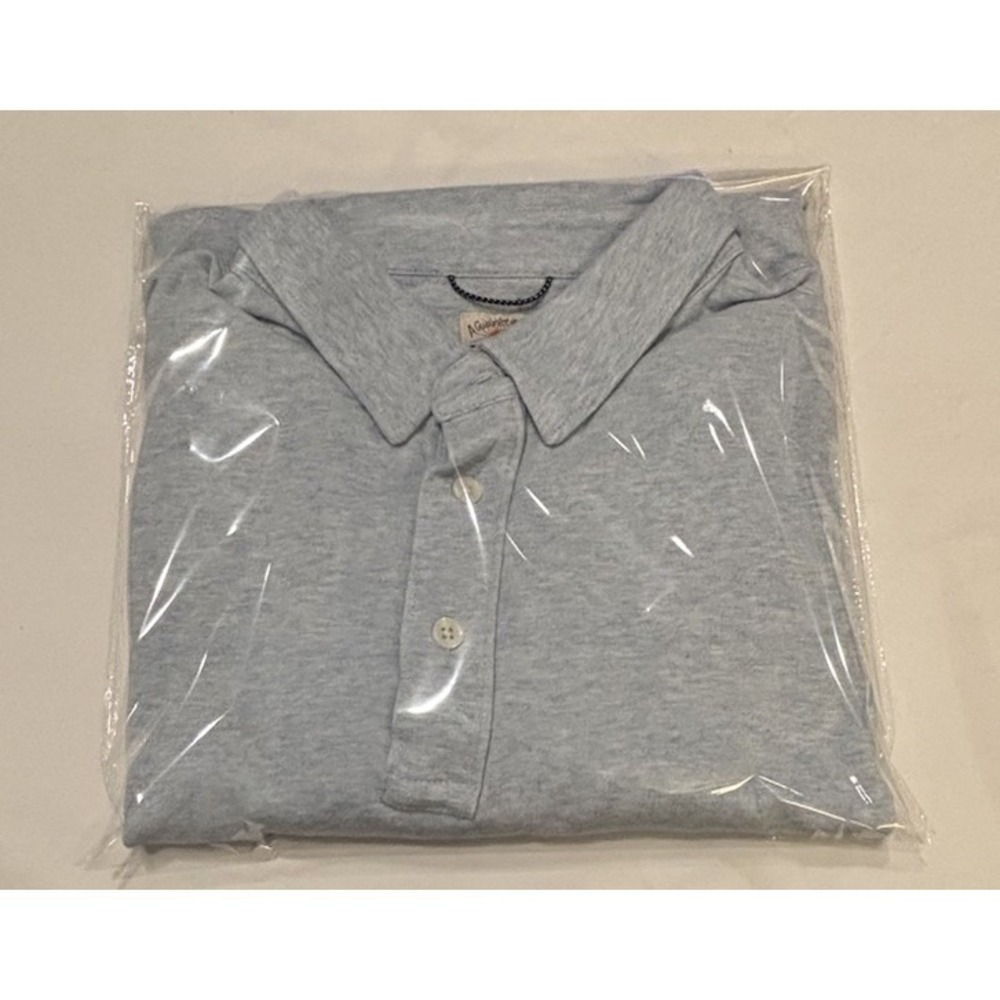 Faherty Polo Shirt Cloud Cotton Collection Men's Heathered Blue Gray XL
